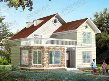 二層帶露臺(tái)及閣樓別墅設(shè)計(jì)圖紙施工圖_別墅設(shè)計(jì)圖紙,農(nóng)村房屋設(shè)計(jì)圖