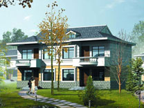 二層雙拼別墅建筑施工圖_別墅設計圖紙,農村房屋設計圖,農村自建房設計