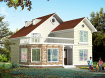 二層帶露臺及閣樓別墅設計圖紙施工圖_別墅設計圖紙,農村房屋設計圖