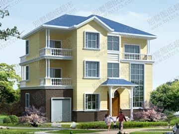 實用的三層復式別墅設計圖紙及效果圖_別墅設計圖紙,農村房屋設計圖