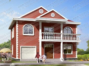 新農村二層帶車庫小別墅設計圖_別墅設計圖紙,農村房屋設計圖