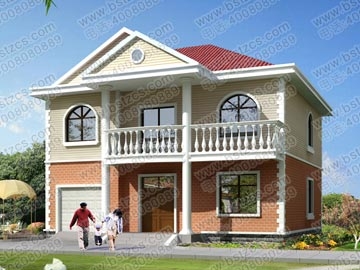 新農村帶車庫二層小別墅設計圖_別墅設計圖紙,農村房屋設計圖