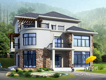 經典復式三層雙車庫別墅設計_別墅設計圖紙,新農村別墅,農村自建房設計