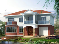 農村二層別墅效果圖及施工圖_別墅設計圖紙,鼎川建筑