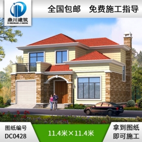 二層挑高客廳帶車庫小別墅設(shè)計(jì)圖紙_農(nóng)村兩層別墅設(shè)計(jì)圖紙,鼎川別墅