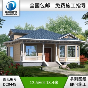 漂亮的一層帶閣樓農村小別墅設計圖紙_農村一層別墅設計,鼎川建筑