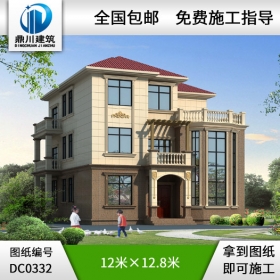 復式三層別墅全套施工圖紙及效果圖_別墅設(shè)計圖紙,鼎川建筑