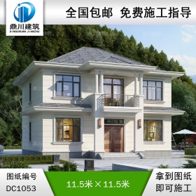 簡約二層別墅施工圖紙及外觀效果圖_農村自建別墅設計,鼎川建筑