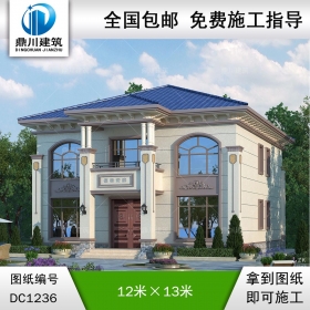 歐式二層別墅施工圖紙及效果圖_農(nóng)村自建別墅設(shè)計,鼎川建筑