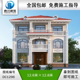 歐式三層別墅施工圖紙及效果圖_農(nóng)村自建別墅設計,鼎川建筑