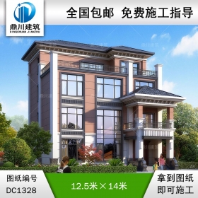 四層簡歐復(fù)式別墅施工圖紙及效果圖_農(nóng)村自建別墅設(shè)計,鼎川建筑